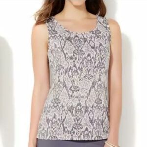Iman Metallic Patterned Tank Top